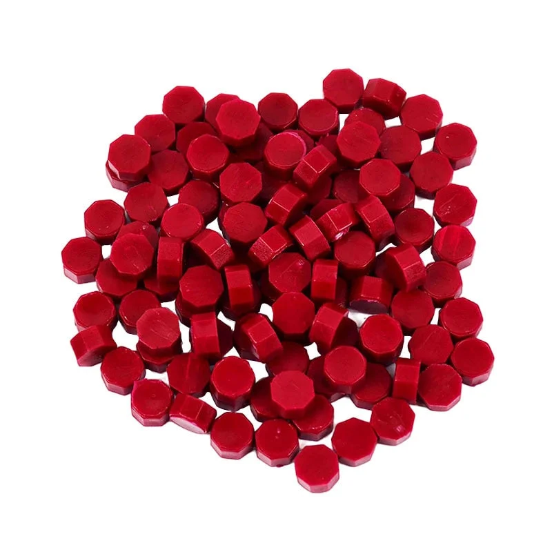 100Pcs/Bag Retro Wax Seal Colored Wax Beads DIY Scapbooking Octagon Sealing Stamp for Envelope Letter Wedding Party Invitation