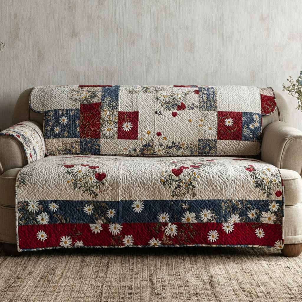 Country Mama Quilted Sofa Cover NCU0XD2317 everthome