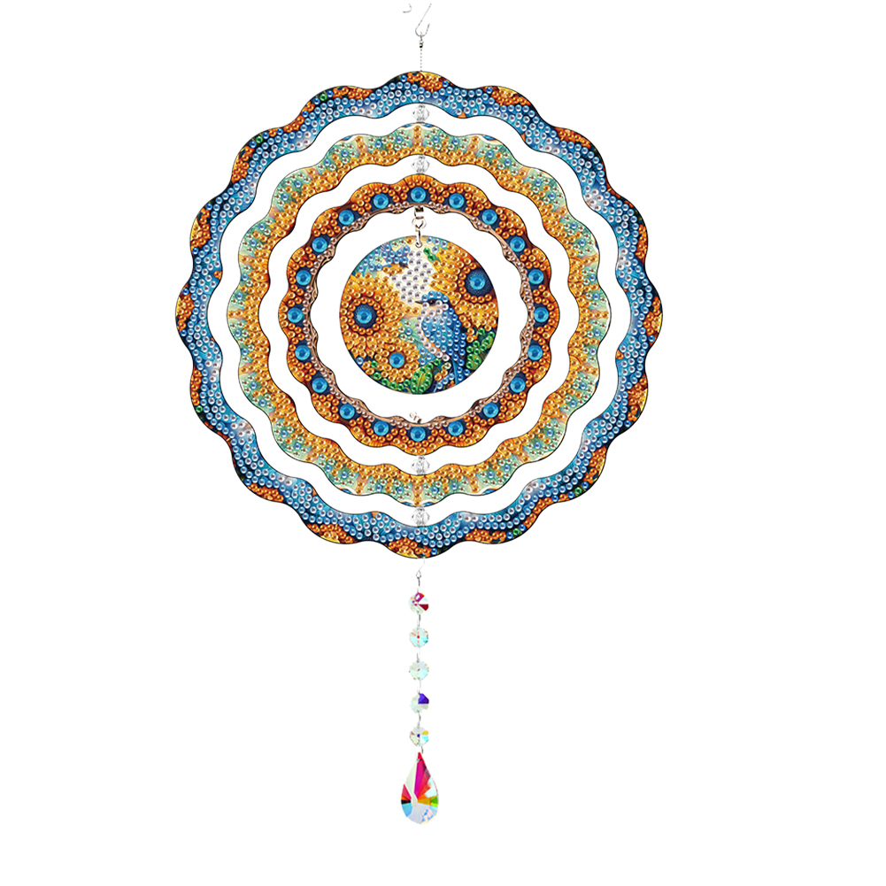 Diamond Painting Rotating Wind Chime Diamond Art Hanging Pendant (Sunflower B)
