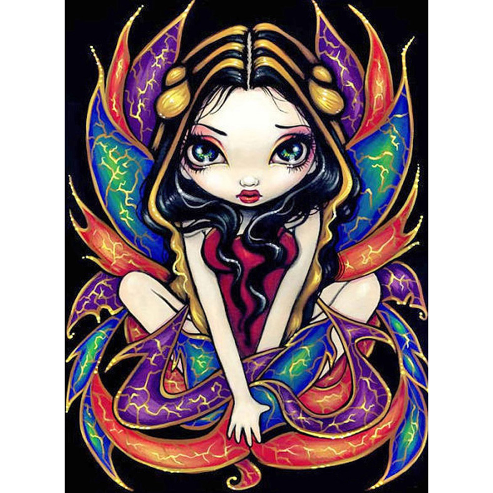 

35*45CM - Round Drill Diamond Painting - Big Eyes Doll, 501 Original