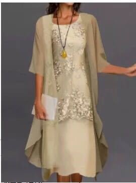 Fashionable and Elegant Lace Chiffon Dress Two Piece Set | EGEMISS