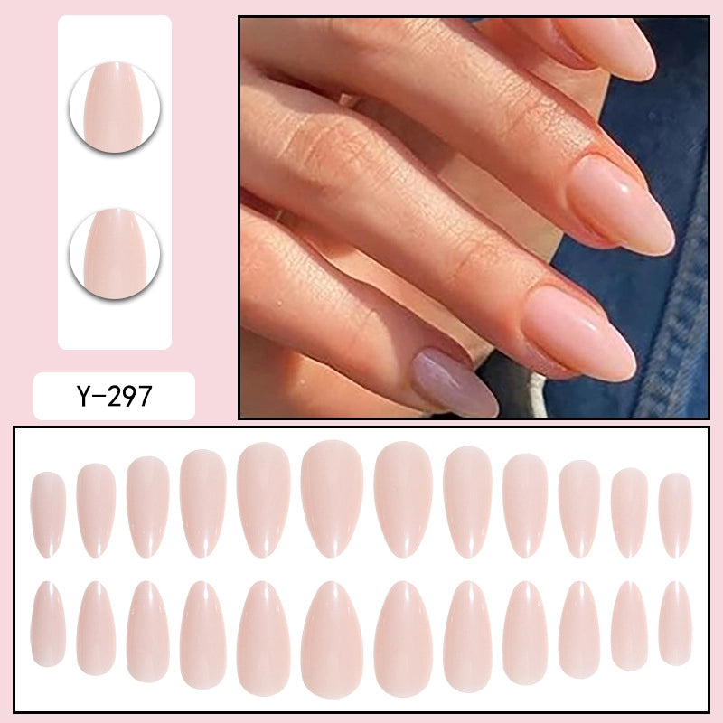 Sweet Color Block Heart Shape ABS Press-on Nails 1 Set