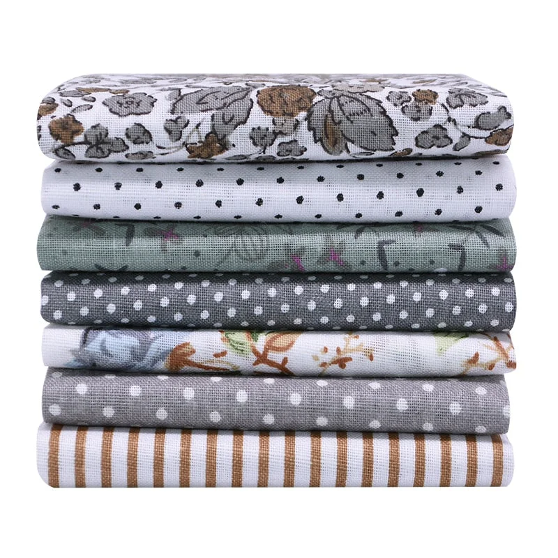7pcs/set 25x25cm Flower Pattern Cotton Fabric Printed Cloth DIY Handmade Patchwork Material for Needlework Sewing Accessories