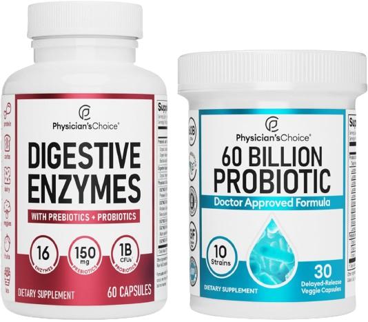 🎁[Free Shipping]Dynamic Vitality Bundle:Digestive Enzymes 60ct + 60B Probiotic 30ct