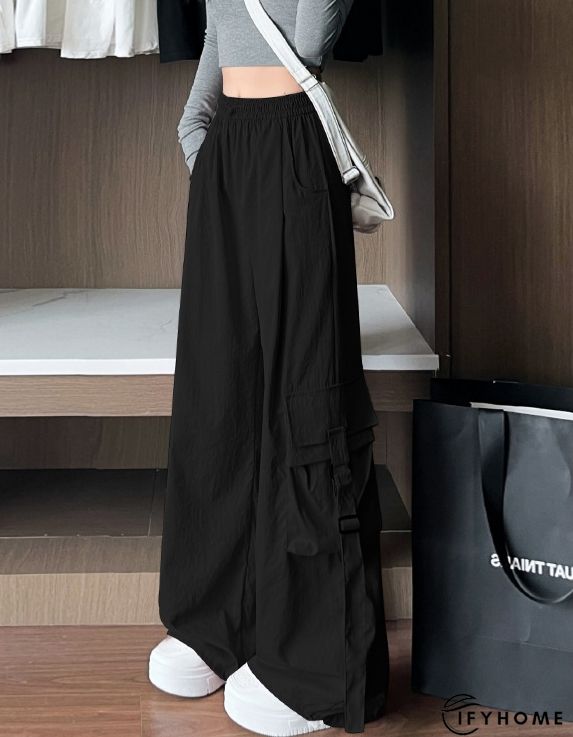 Drawstring Waist Flap Pockets Cargo Pants, Casual & Versatile High Waist Pants For Spring & Summer, Women's Clothing | IFYHOME