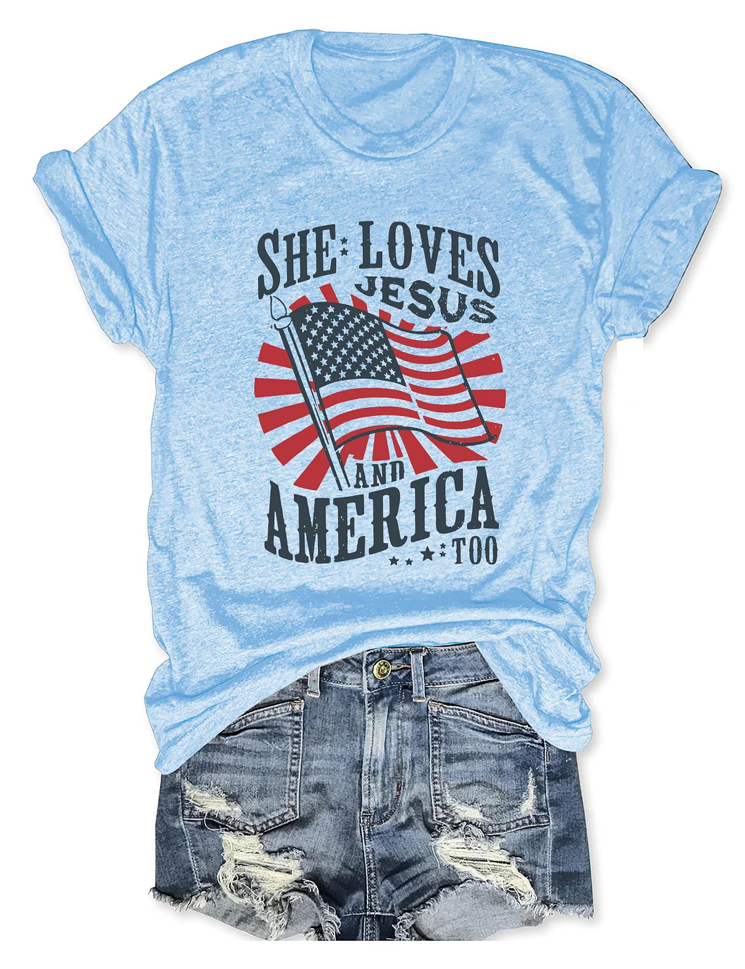 She Loves Jesus And America Too T-shirt