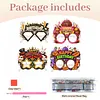 4pcs DIY Rhinestone Diamond Painting Glasses Frame No Lens (Birthday-1)