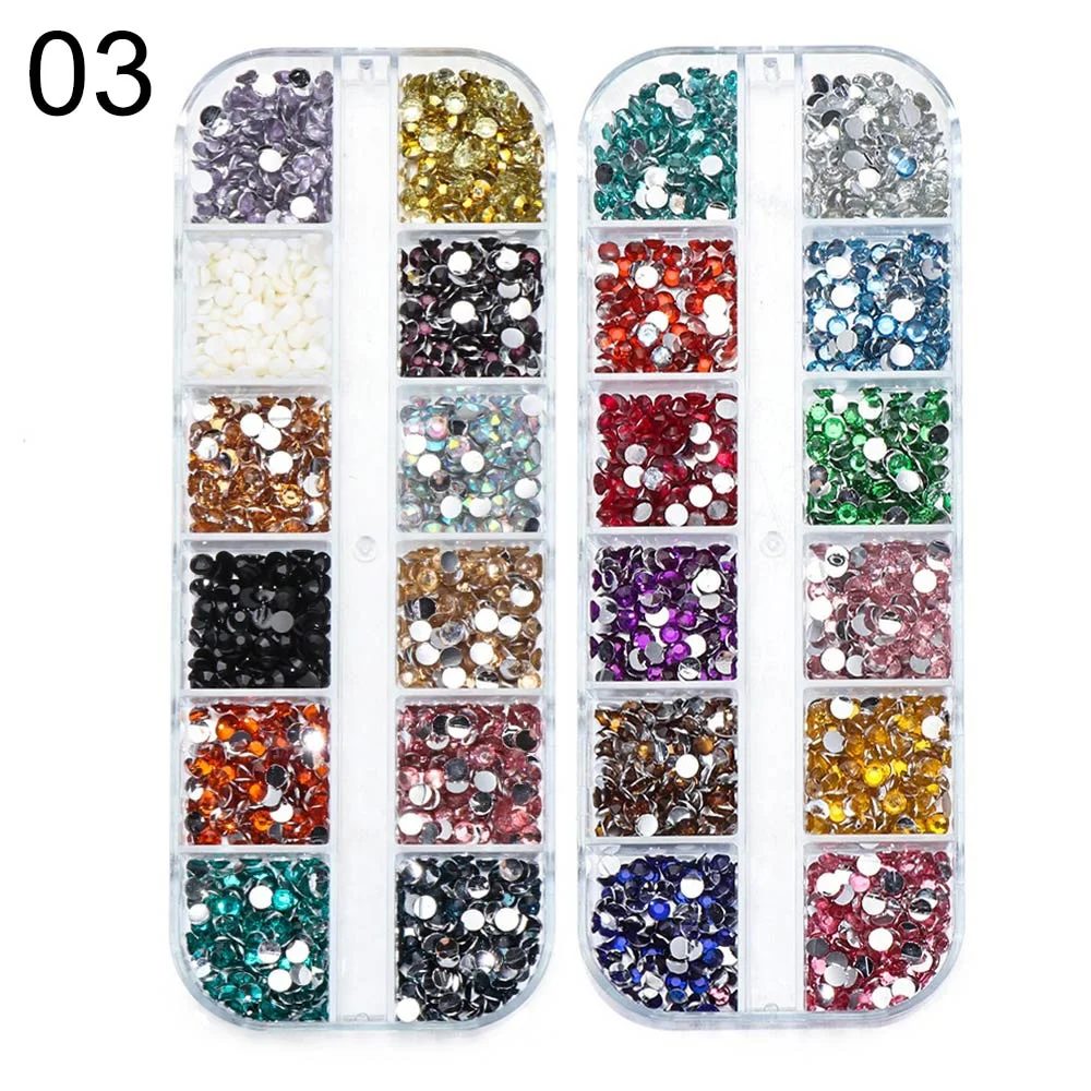 3mm Crystal Nail Stones Flatback Nail Art Rhinestones Jelly Gems Decoration 3D Colorful Beads Design For Manicure Accessories-Nail Inspo