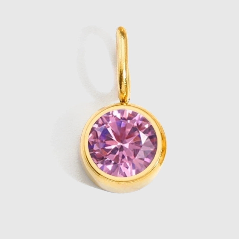 1 Piece Stainless Steel Rhinestones 14K Gold Plated Rose Gold Plated Inlay Polished Pendant