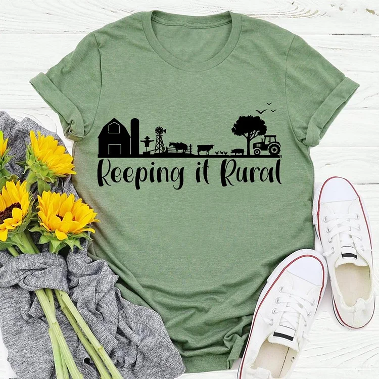 Keeping it Rural village life T-shirt Tee -03883-Annaletters