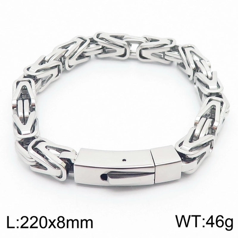 Punk Geometric Stainless Steel Plating Men’s Bracelets