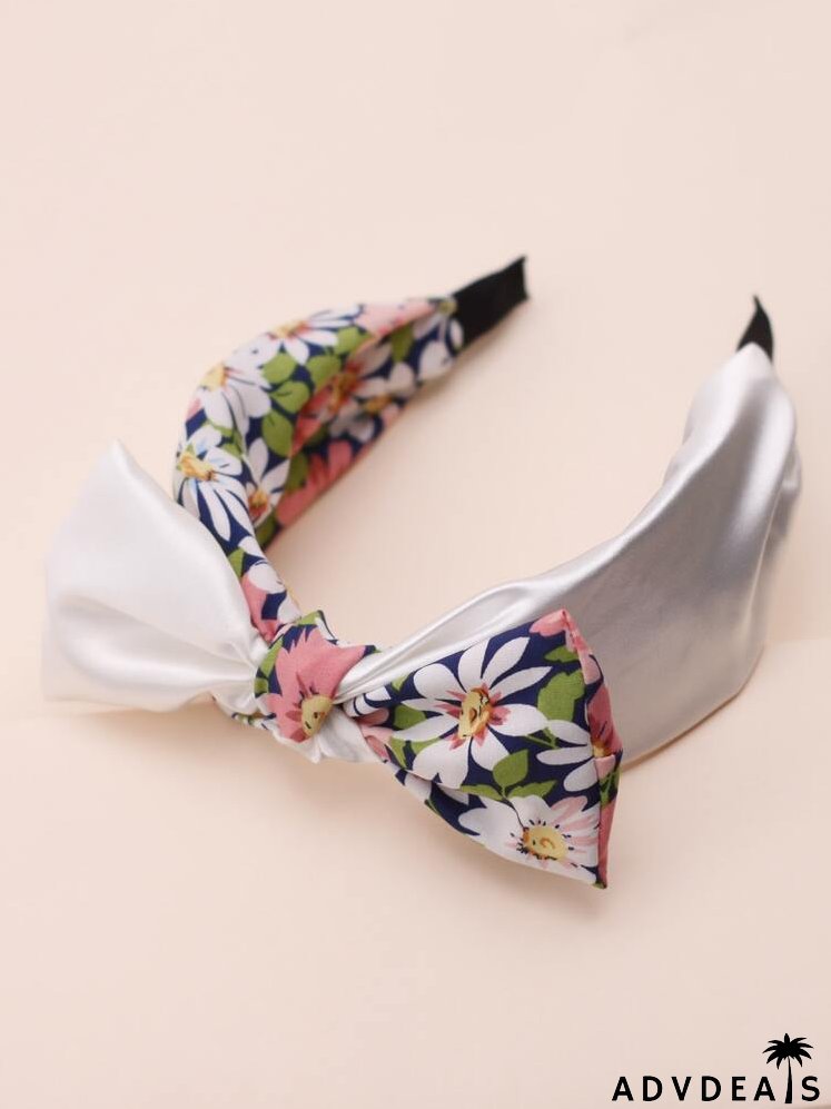 Floral Print Bow Headband