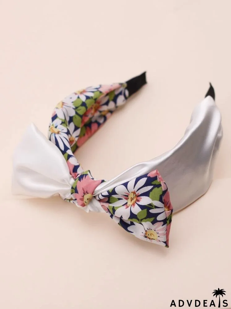 Floral Print Bow Headband