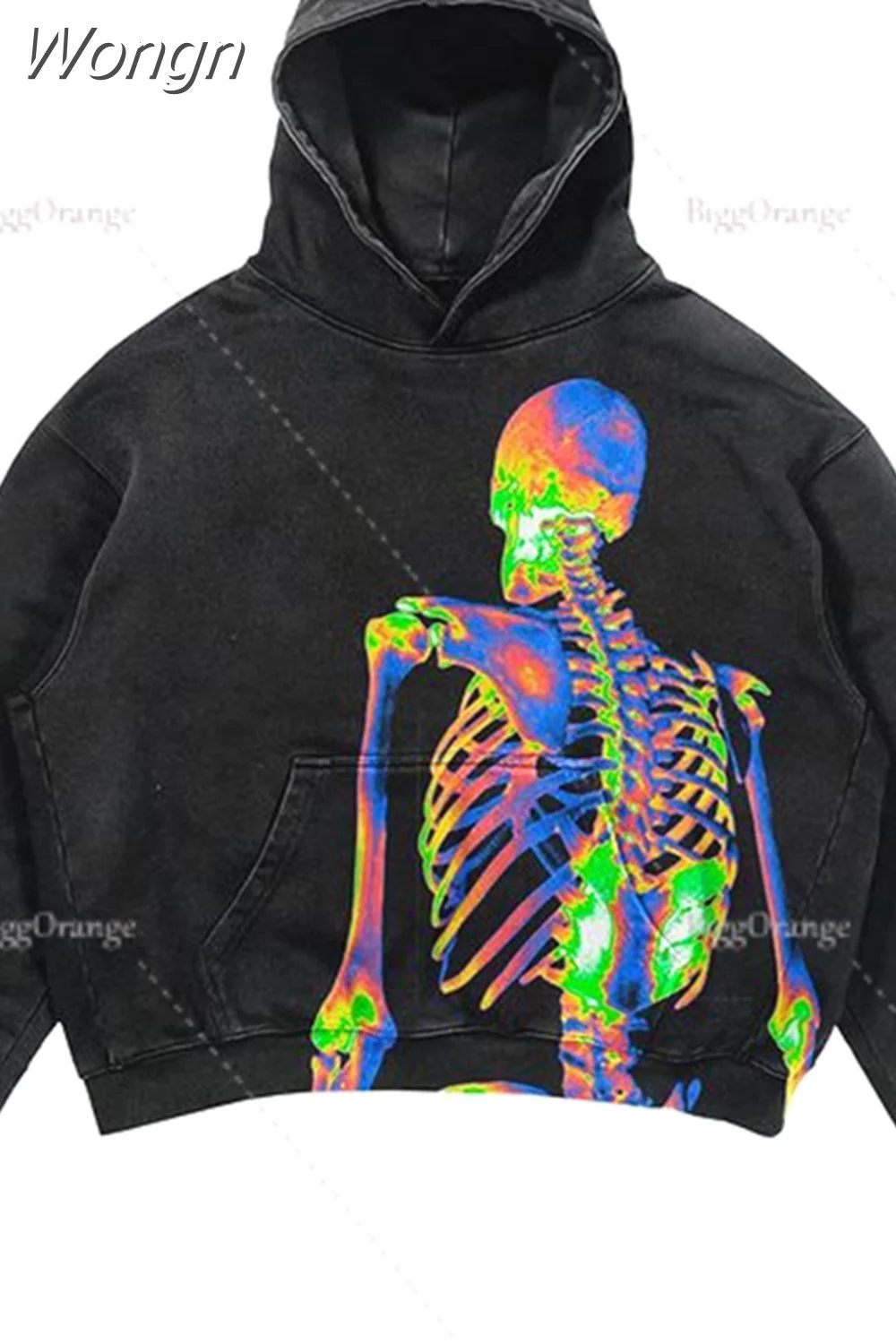 Wongn Gothic Punk Ninja Print Long Sleeve Women Hoodies Couples Hip Hop Streetwear Y2k Grunge Loose Fashion Oversized Hoodie 217-1