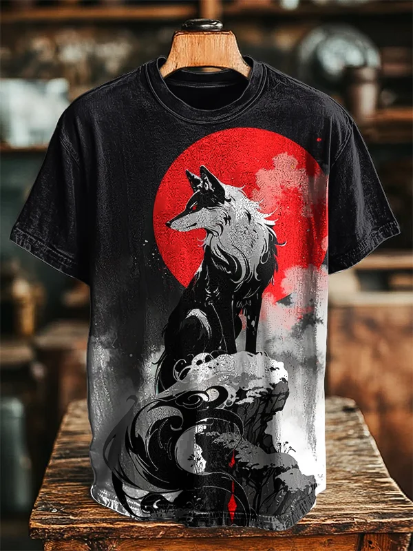 Men's The Legend of the Fox Art Printed T-Shirt