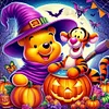Halloween Winnie Puuh - runder Bohrer Diamantmalerei - 45*45cm (teilweiser Bauchbohrer)