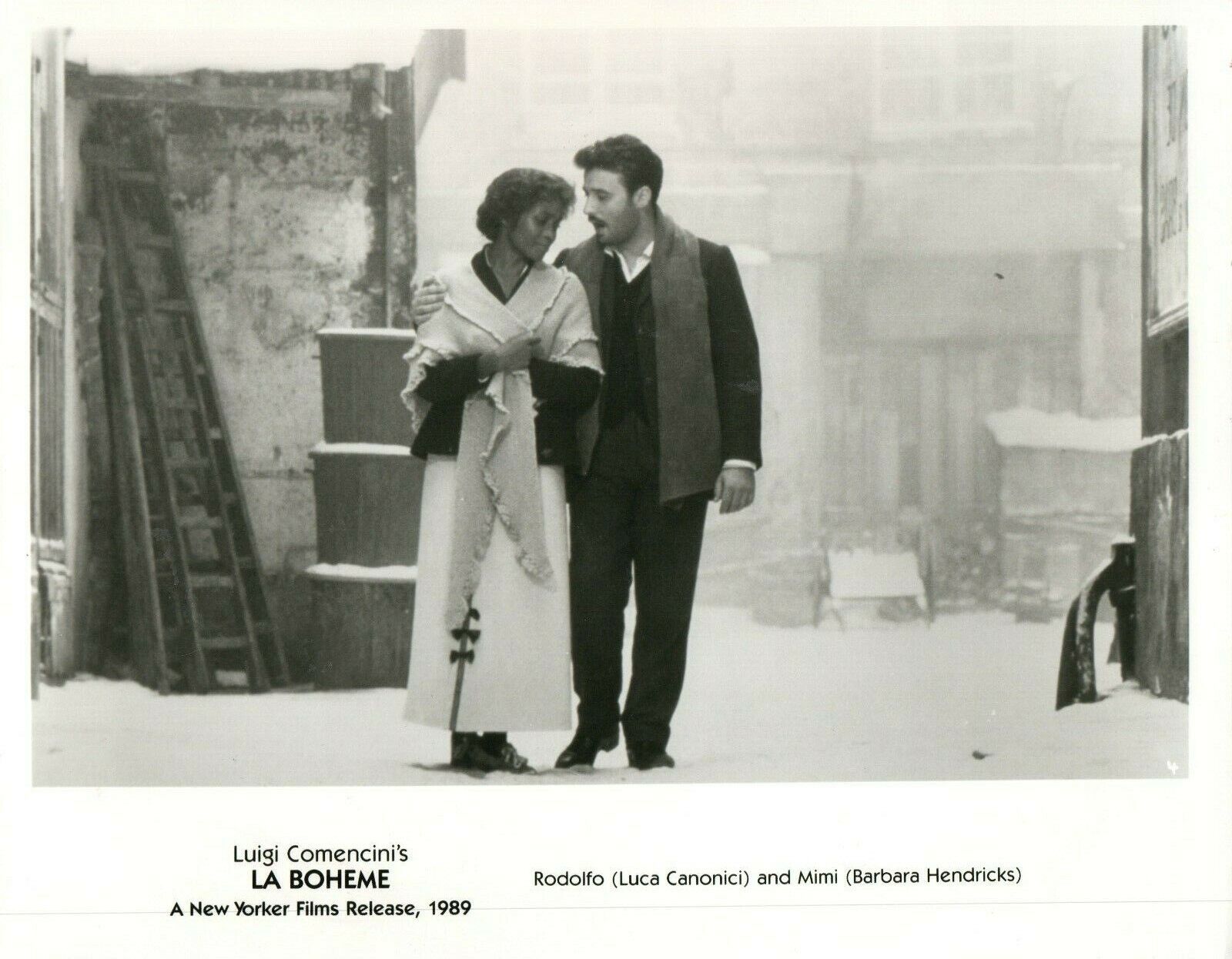 LUCA CANONICI BARBARA HENDRICKS LA BOHEME Movie 8x10 Promo Press Photo Poster painting 1989