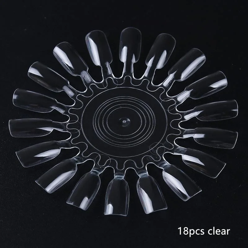 Color Card False Nail Tips Fan Transparent White Fake Nail Tips  Nail Art Practice Display Design Tools-Nail Inspo