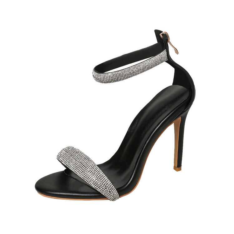 GOOSHOE Women Are Rhinestones Slim High Heels Sandals Skirt Shoes