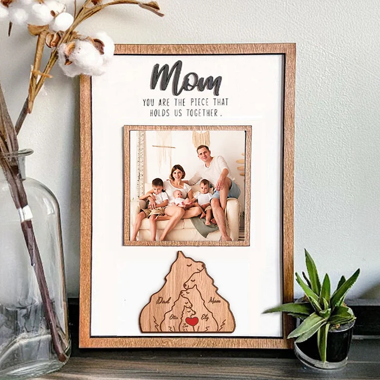 Personalized Wolf Family Puzzle Photo Frame 🐺