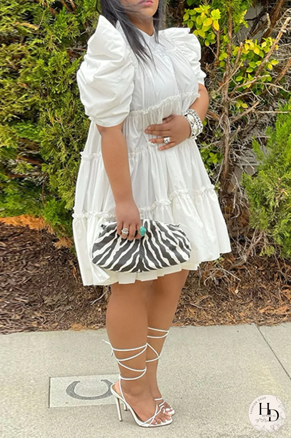 Pink Casual Solid Patchwork Buckle Fold Turndown Collar A Line Dresses