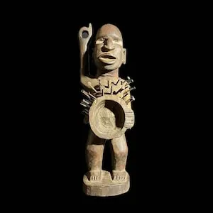 pornhint Pornhint African Tribal Art Wooden Carved statue tribal wood Fetish Nkisi Nkonde , large African Sculpture, African Figure, African Art -8108