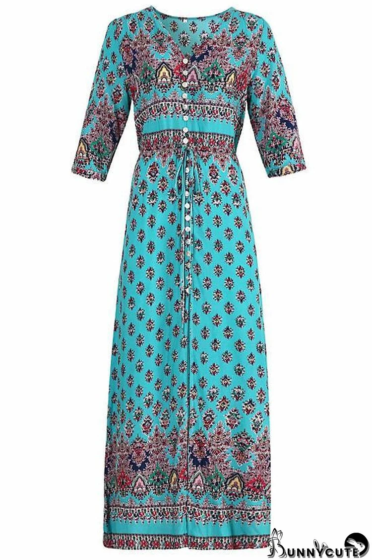 Boho Style Printed Maxi Dress