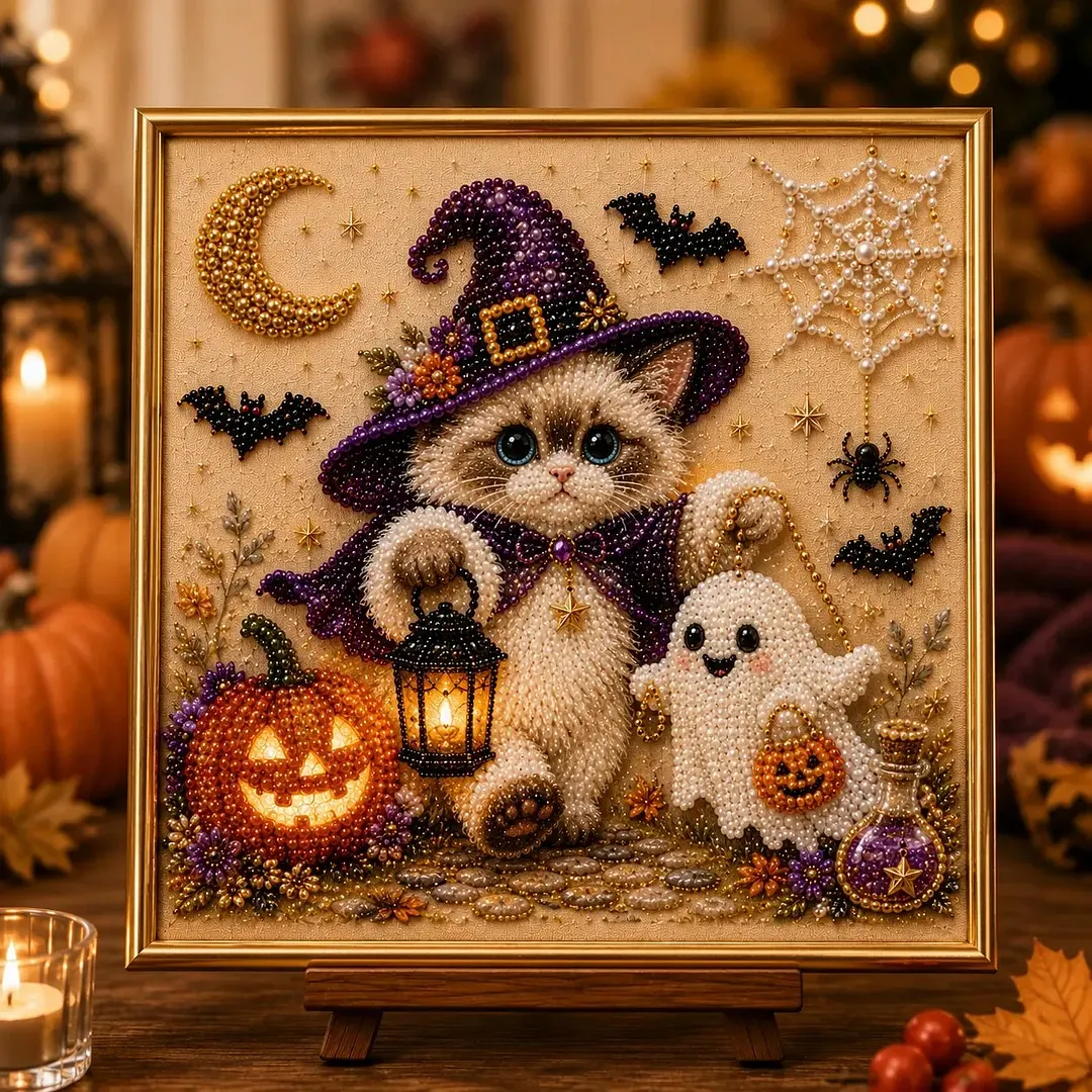 🔥 Last Day 75% OFF &ndash; 👻✨ Halloween Pearl Art DIY Kit &ndash; Turn Tiny Pearls into Spooky-Cute Magic