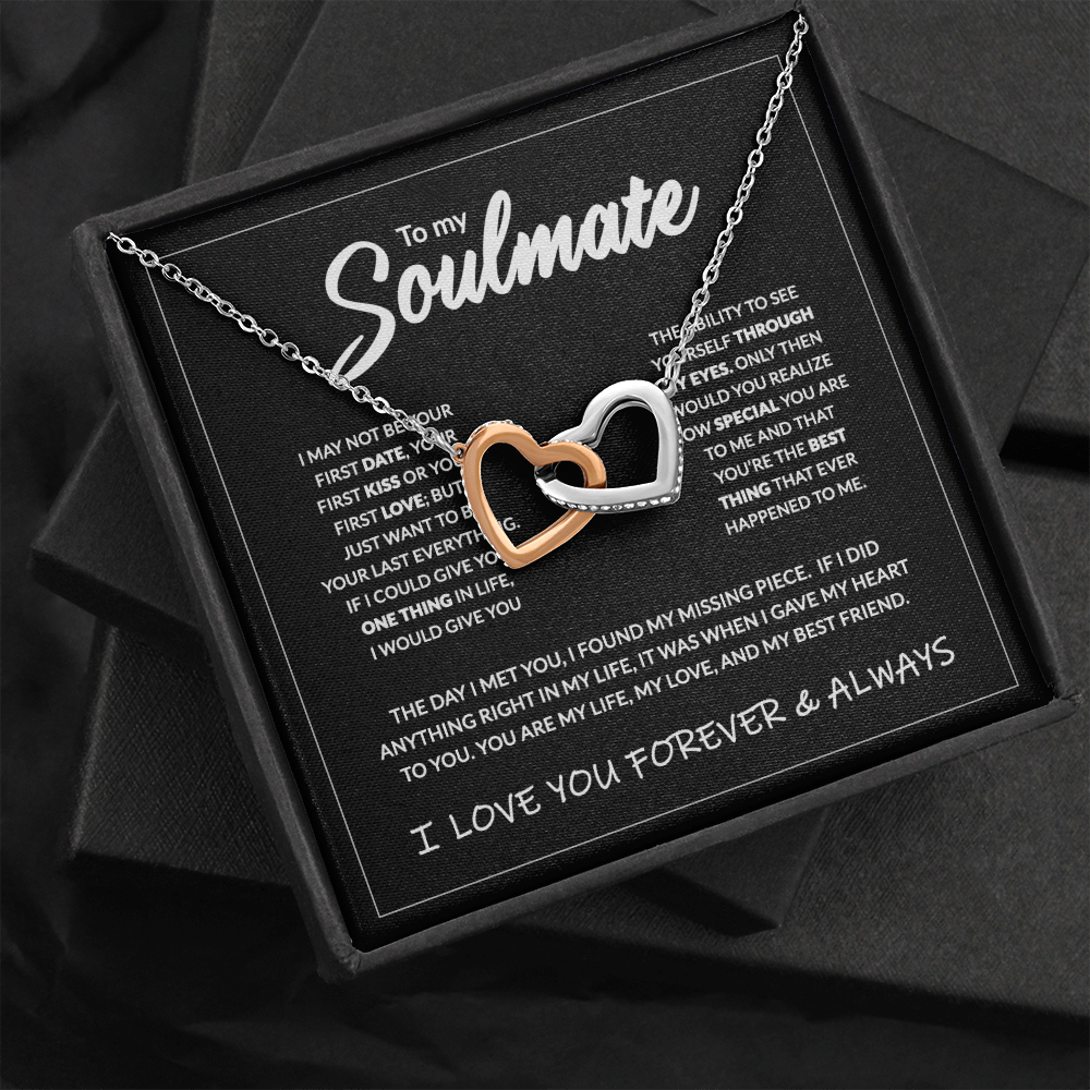 To My Soulmate - Interlocking Heart Necklace