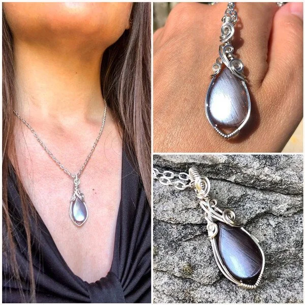 Teardrop Shaped Moonstone Pendant Necklace