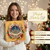 (25x25cm)DIY Pearl Painting Xmas Framed Handmade Pearl Material Art Kit Living Room Decor