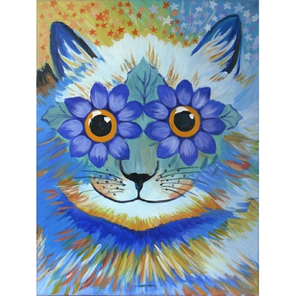 

30*40CM-Round Drill Diamond Painting-Color Cat, 501 Original