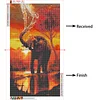 (US Only)5D DIY Full Round Drill Diamond Painting Elephant Kit Home Decor Art 40x70cm