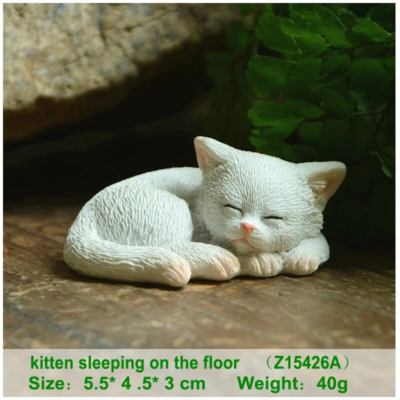Cute Kittens Cat Figurine Micro Landscape Ornaments Decorative Figurines Garden Desk Deco Home Decoration Maison et Jardin