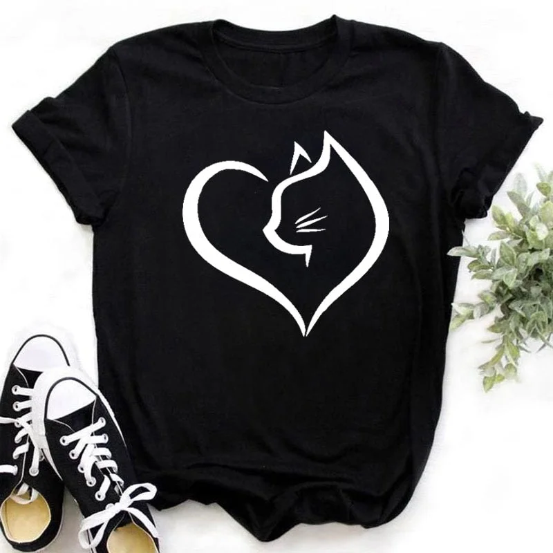 Cat MOM Women's Top Summer Fashion Short-sleeved Cat and Dog Paw Print Girl T-shirt Female Y2K Clothes,Drop Ship