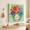 Framed White Vase -  DIY Button Art Painting Kit for Creativity DIY Pearl Dot Crafts for Gift Home Wall Decor 30*30CM