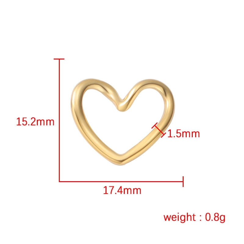 1 Piece 304 Stainless Steel Heart Shape Pendant Jewelry Accessories