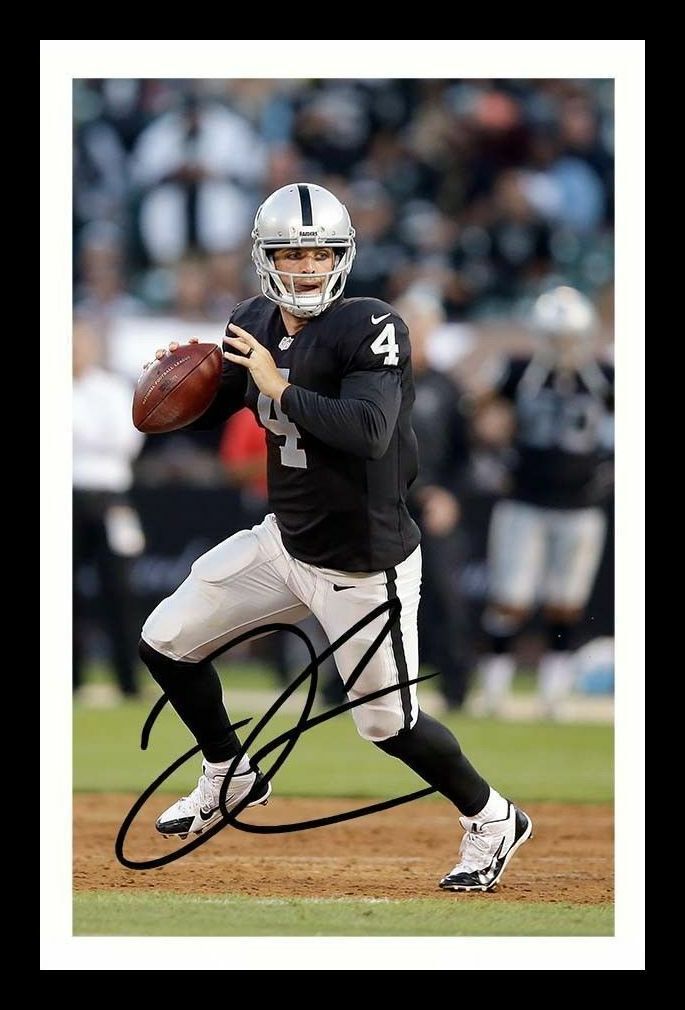 Derek Carr - Oakland Raiders Autograph Signed & Framed Photo Poster painting