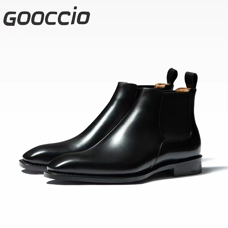 TF210 German Calf-Skin Dress Boots/Chelsea Boots For Men GOOCCIO   