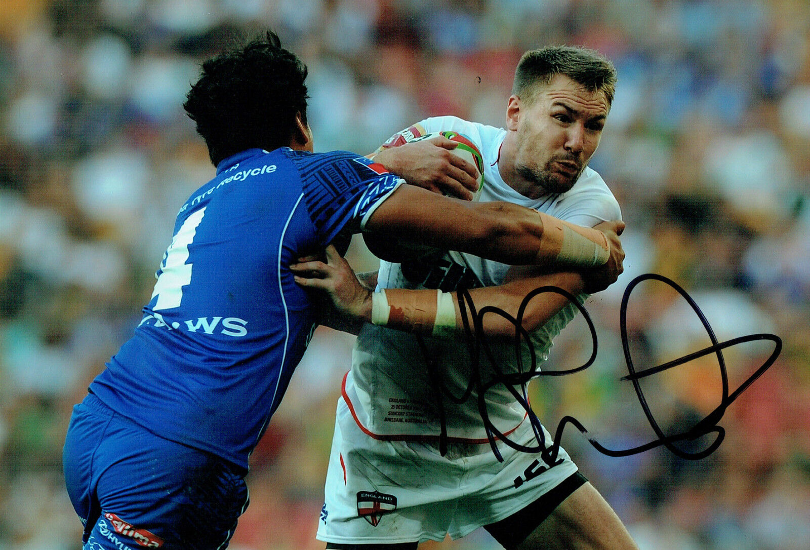 Michael SHENTON England Rugby League Signed Autograph 12x8 Photo Poster painting AFTAL COA