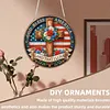 Que Dieu b&eacute;nisse l&rsquo;Am&eacute;rique - croix DIY 2D flat acrylique en diamant pendentif suspendu avec forme sp&eacute;ciale en cristal kit de peinture en diamants en strass perceuse simple face 24x22cm