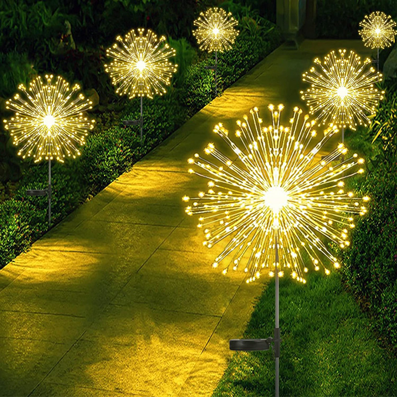 Solar-Powered Ground-Stake Fireworks Light