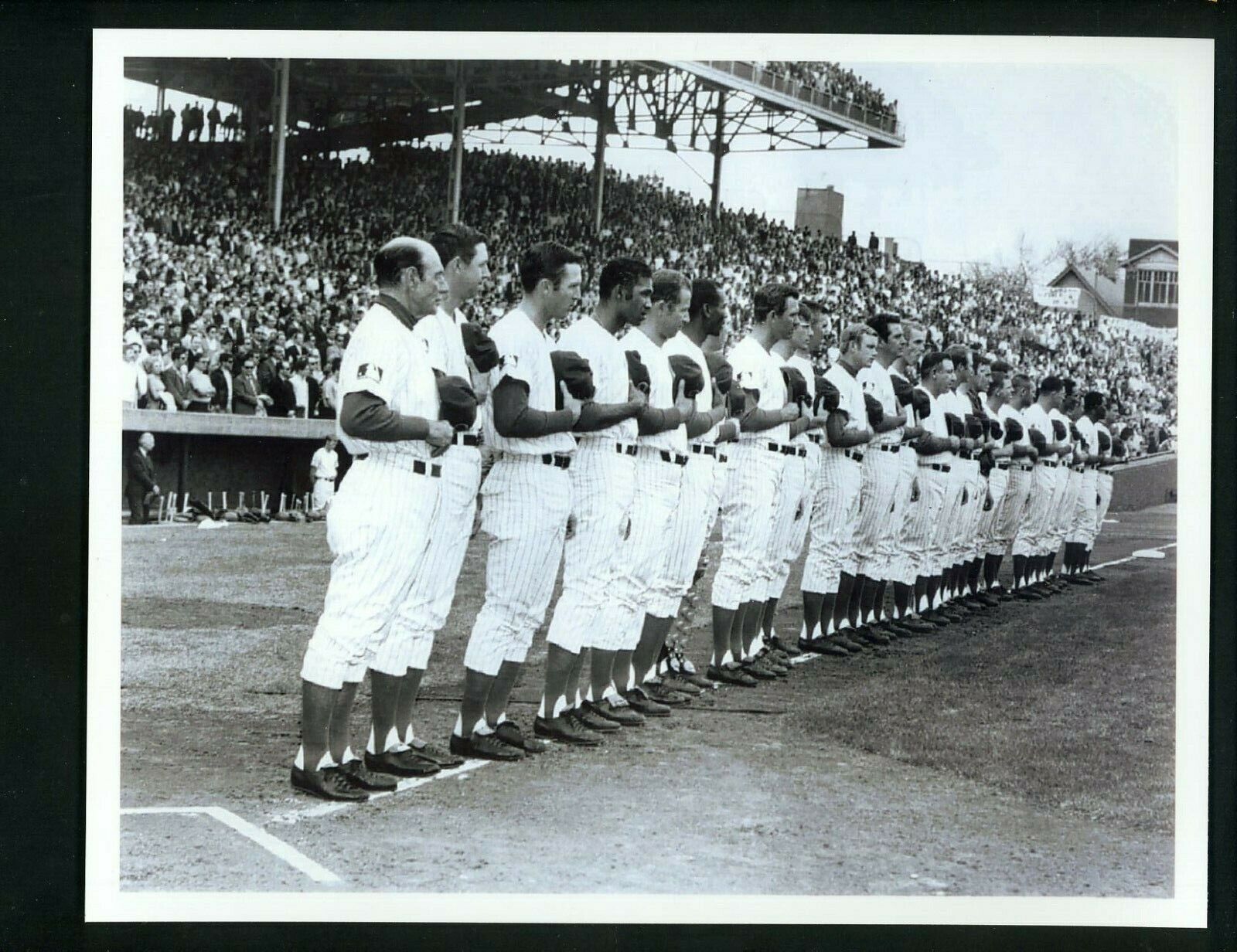 Chicago Cubs 1969 Opening Day Wrigley Field Type IV Press Photo Poster painting Ron Santo Banks