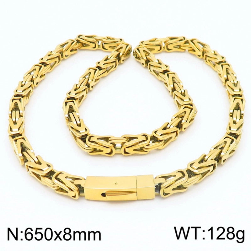 Jewelry Hip-Hop Geometric 304 Stainless Steel 18K Gold Plated Necklace