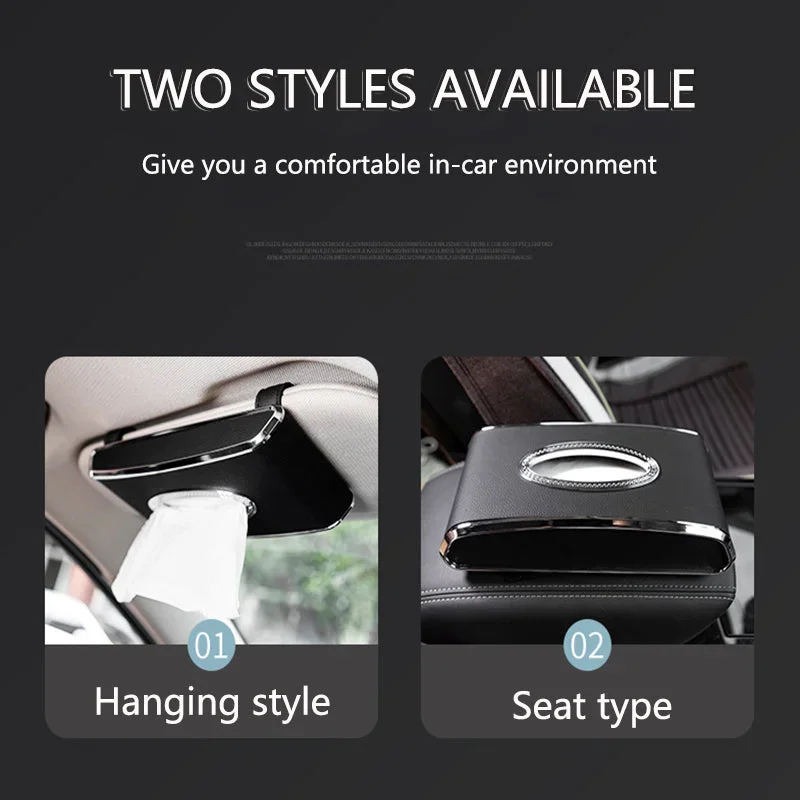 Car Paper Box Hanging Sun Visor Tissue Box Car Interior Decoration Supplies