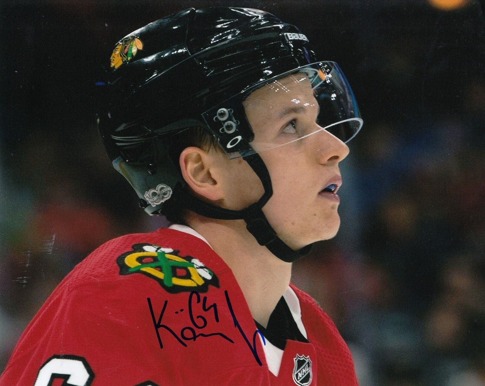 DAVID KAMPF signed (CHICAGO BLACKHAWKS) HOCKEY 8X10 Photo Poster painting W/COA #3