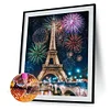 Diamond Painting -DIY Round Drill City Tower and Fireworks Festival(50X40CM)