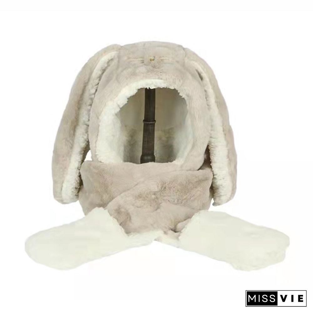 Long Rabbit Ears Hat Scarf Gloves Warmer
