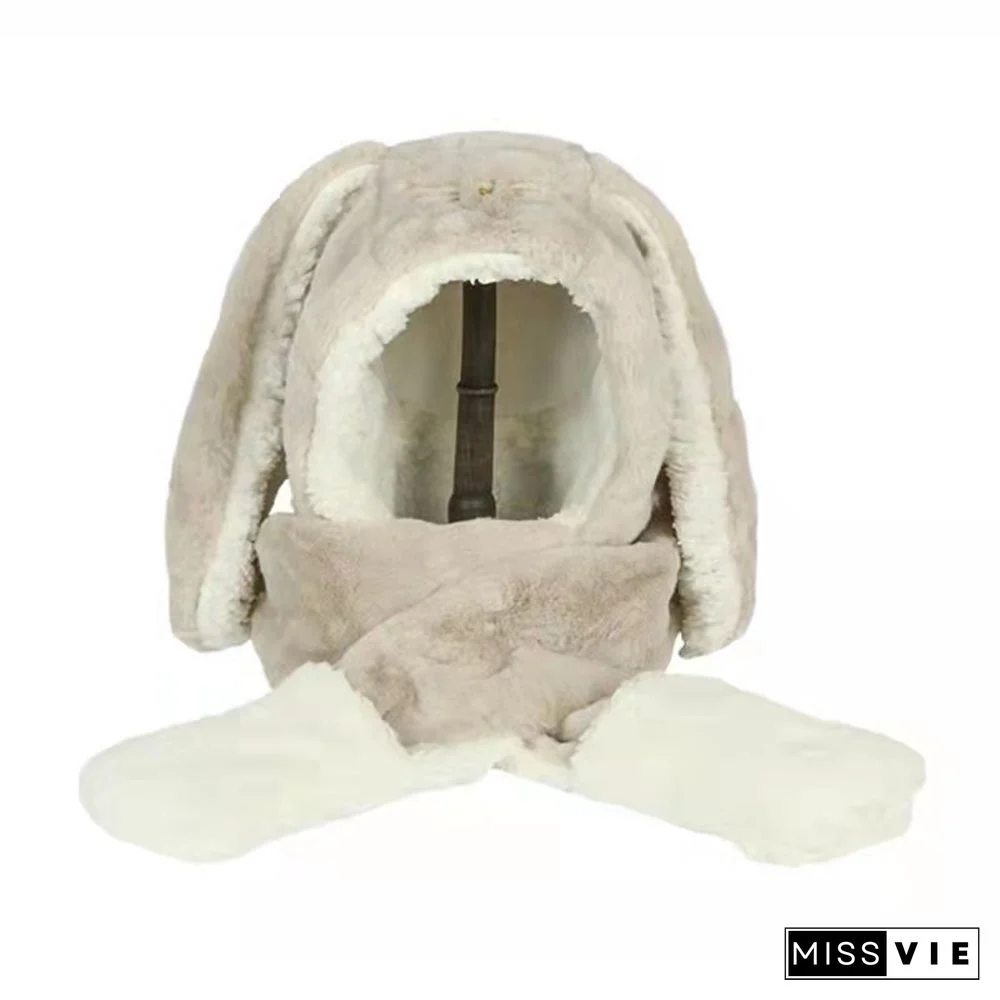 Long Rabbit Ears Hat Scarf Gloves Warmer