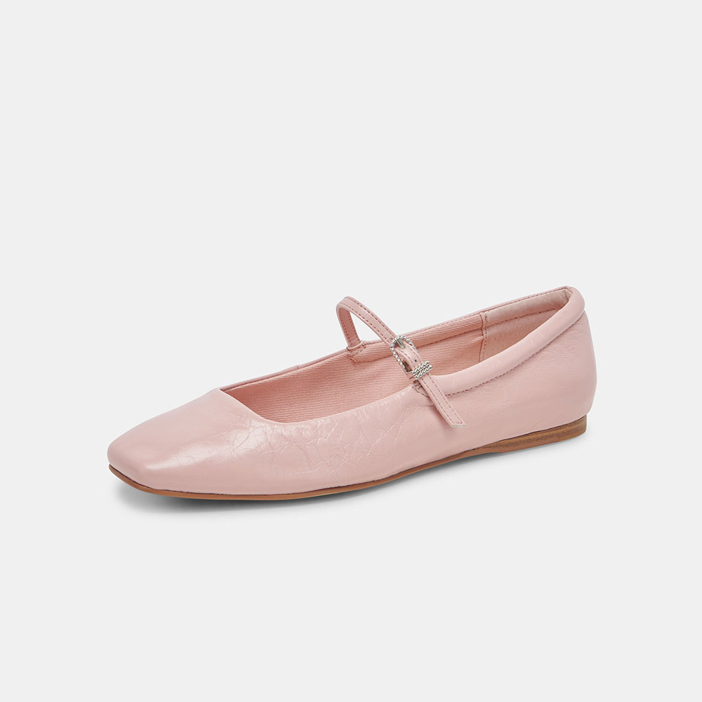 Pink Vegan Leather Square Toe Flat Classic Mary Jane Shoes Nicepairs
